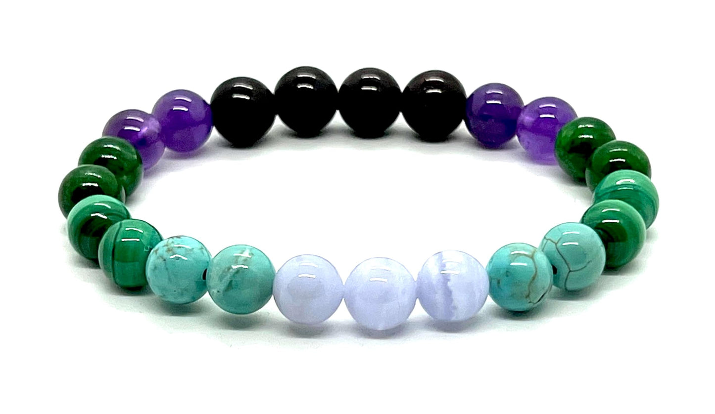 Sagittarius Birthstone Bracelet (8mm) - Embrace Your Wanderlust - Multi-Chakra & Multi-Gemstone for Adventure & Optimism