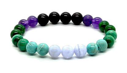 Sagittarius Birthstone Bracelet (8mm) - Embrace Your Wanderlust - Multi-Chakra & Multi-Gemstone for Adventure & Optimism