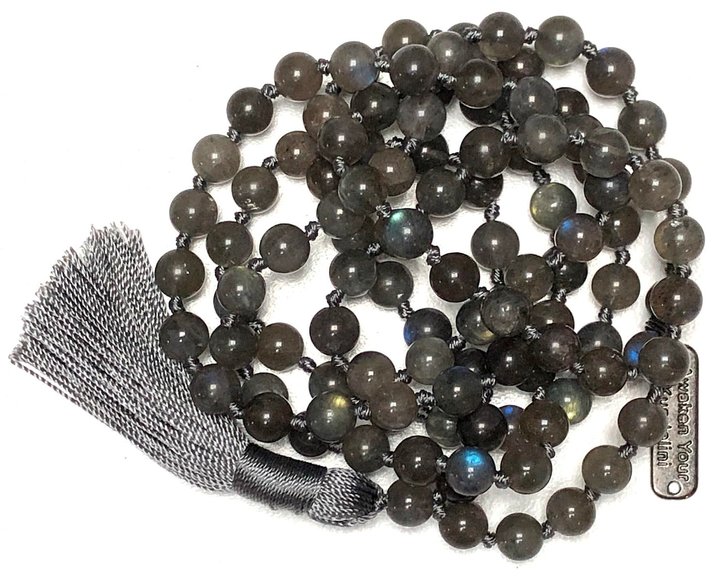 Labradorite Mala Necklace | 108 Beads Hand-Knotted | VAAK & ALOKA Collections