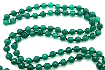 Green Jade Mala Beads Necklace - 108 Prayer Beads - Heart Chakra Healing and Meditation for Inner Peace
