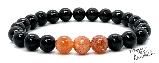 VESTA Black Tourmaline & Sunstone Bracelet
