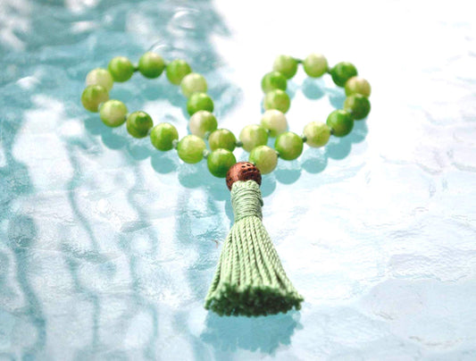 Mixed Jade Pocket Mala | 27 Beads for Heart Chakra Healing | ANKURA Collection