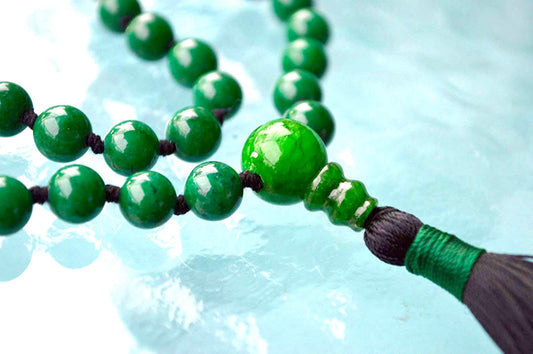 Green Jade Pocket Mala | 27 Beads for Harmony & Prosperity | ANKURA Collection