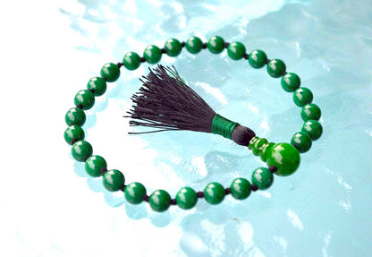 Green Jade Pocket Mala | 27 Beads for Harmony & Prosperity | ANKURA Collection