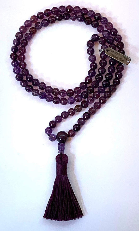 Amethyst Mala Necklace | 6mm 108 Beads | Crown Chakra | SOMA Collection