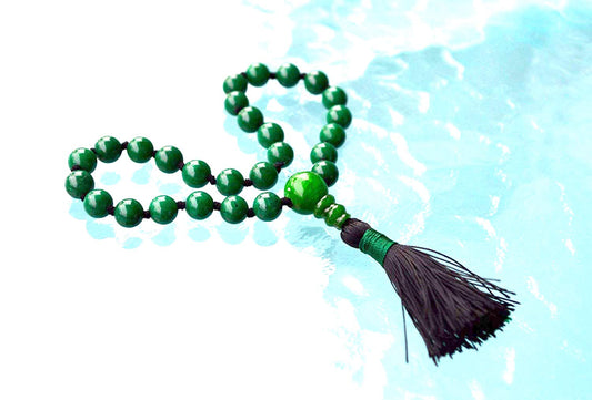 Green Jade Pocket Mala | 27 Beads for Harmony & Prosperity | ANKURA Collection
