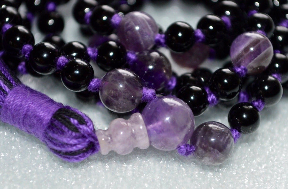 Black Tourmaline Mala Necklace | 108 Beads | VESTA Collection by AYK