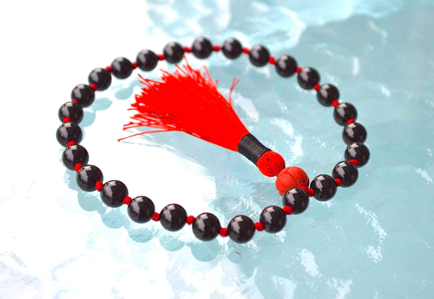 Black Tourmaline Pocket Mala | 27 Beads for Protection & Grounding | VESTA & ANKUR Collection