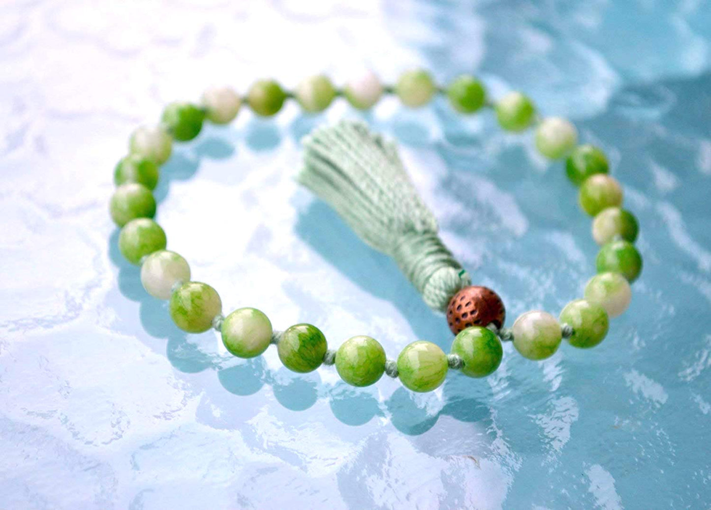 Mixed Jade Pocket Mala | 27 Beads for Heart Chakra Healing | ANKURA Collection