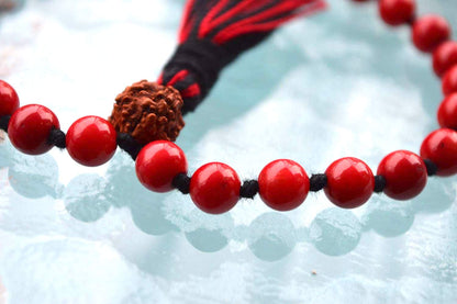 Red Coral Pocket Mala | 27 Beads for Strength & Vitality | ANKURA Collection