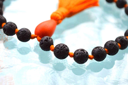 Basalt Lava Pocket Mala | 27 Beads for Grounding & Protection | ANKURA Collection