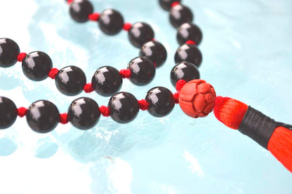 Black Tourmaline Pocket Mala | 27 Beads for Protection & Grounding | VESTA & ANKUR Collection