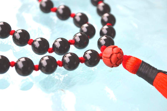 Black Tourmaline Pocket Mala | 27 Beads for Protection & Grounding | VESTA & ANKUR Collection