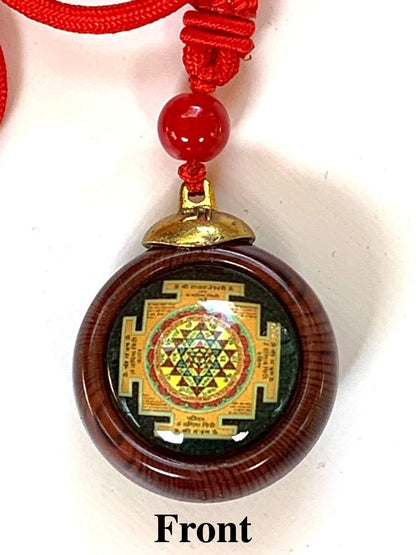 Sri Panch Mukhi Hanuman with Sri Yantra - Dual Yantra Kavach Amulet for Protection, Power, Fame & Enhanced Energy