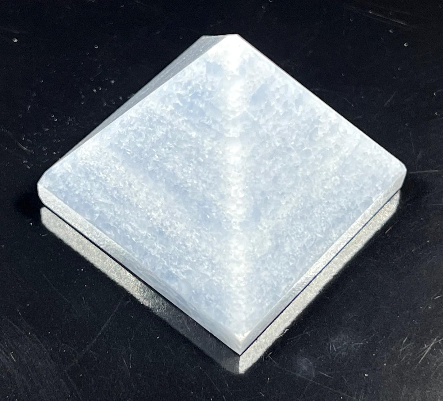 Blue Calcite Crystal Pyramid | 2-Inch Soothing Stone | TATTVA Collection