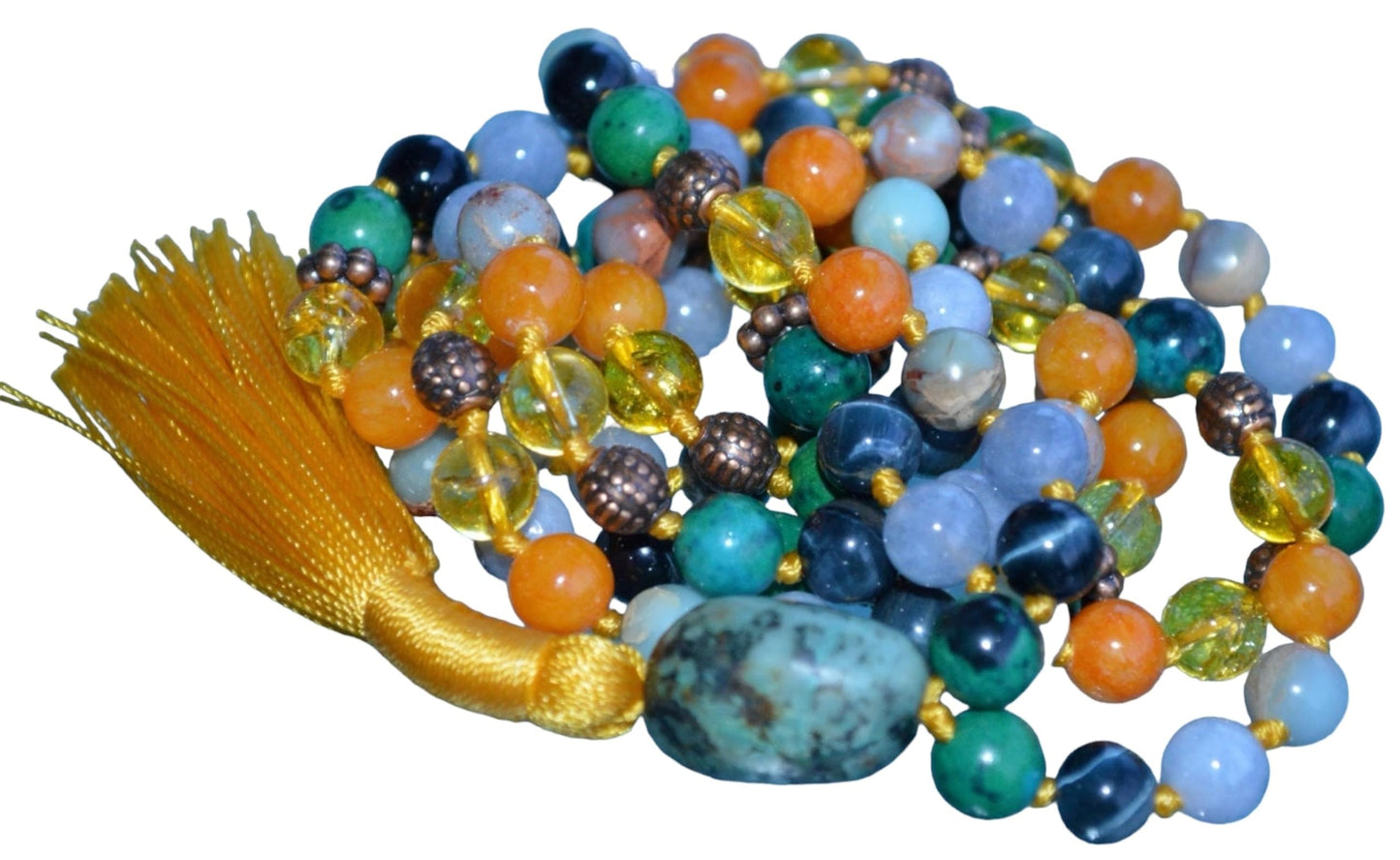 Ultimate Gemini Zodiac Mala Necklace | 108 Hand-Knotted Beads | ASTRA Collection
