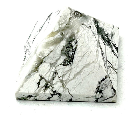Howlite Crystal Pyramid | 2-Inch Peace Stone | TATTVA Collection