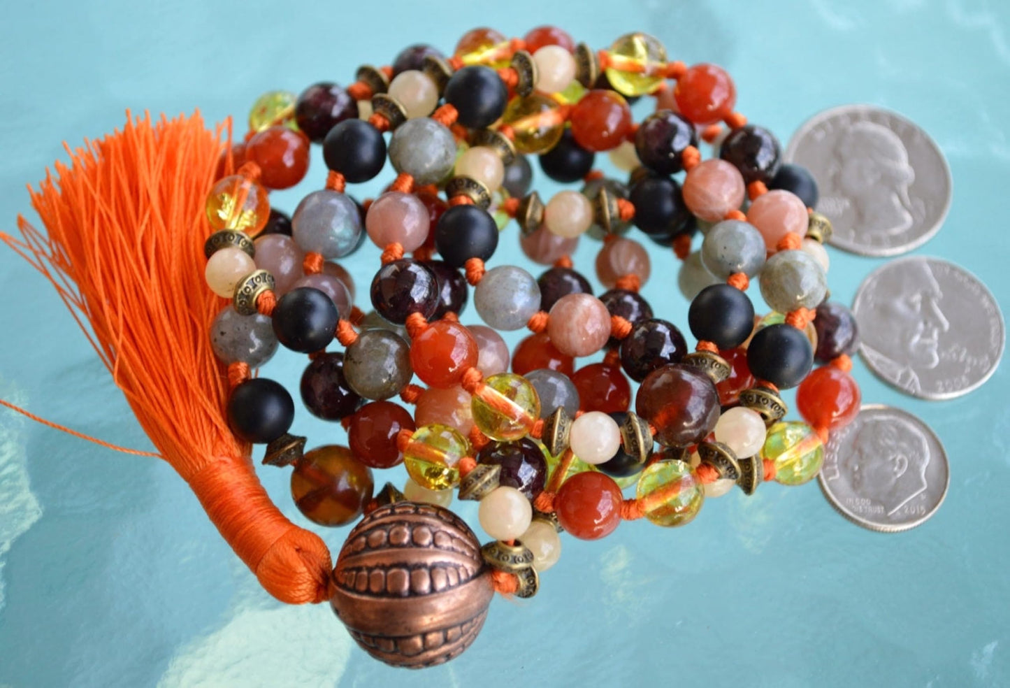 Ultimate Leo Zodiac Mala Necklace | 108 Hand-Knotted Beads | ASTRA Collection