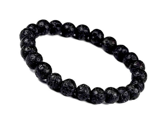 VULCAN Lava Beads Stretch Bracelet | Grounding & Aromatherapy | 8mm