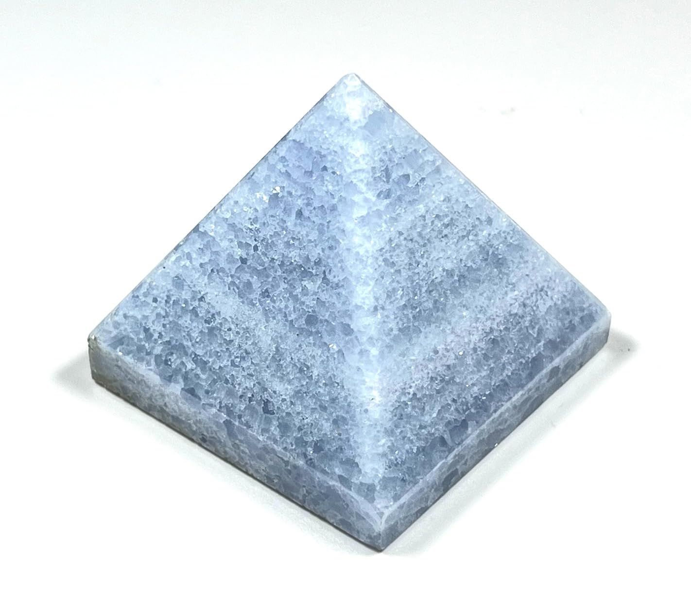 Blue Calcite Crystal Pyramid | 2-Inch Soothing Stone | TATTVA Collection