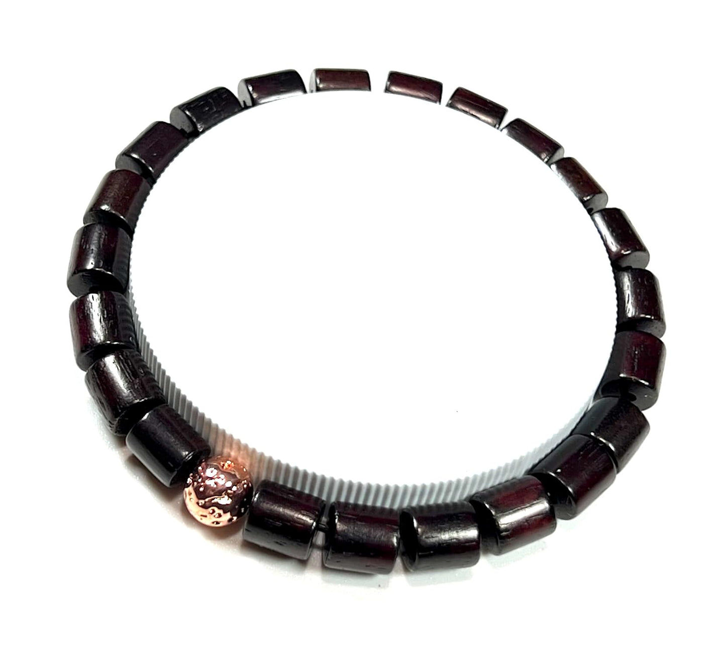Rosewood & Rose Gold Bead Bracelet | ARANYA Collection