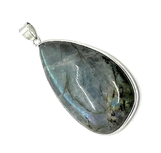 Mystic Labradorite Pear Pendant | Third Eye Chakra | Sagittarius Birthstone | Approx. 1.75 Inches