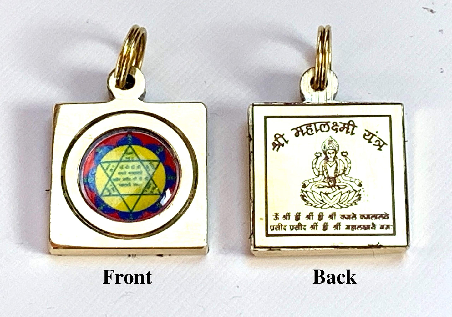 AWAKEN YOUR KUNDALINI Sri Maha Lakshmi Yantra Pendant, Brass, Prosperity Symbol