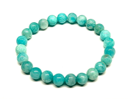 Amazonite Stretch Bracelet - Aquarius, Virgo, Leo Birthstone - AAA Grade - Heart Chakra, Throat Chakra Association