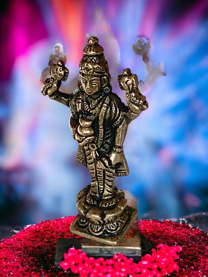Lord Dhanvantari, God of Medicine, Divine Physician Healer, Dhanvantri Murti Statue, Religious Gift, Spiritual Gift, Diwali Gift, For Office Desk, Pooja Ghar, Alter - Approx. 3.5 Inches