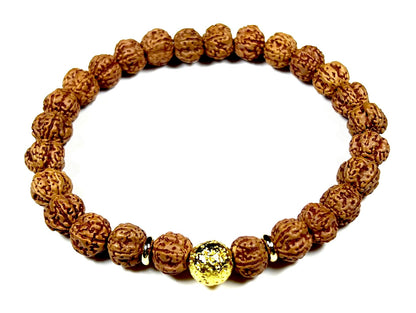 Lava Rock  & Rudraksha Bracelet  | Throat & Root Chakra Healing | Taurus & Libra