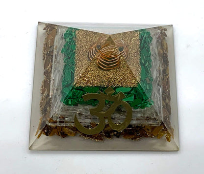 7 Chakra Orgone Crystal Pyramid | 3-Inch Energy Amplifier | TATTVA Collection