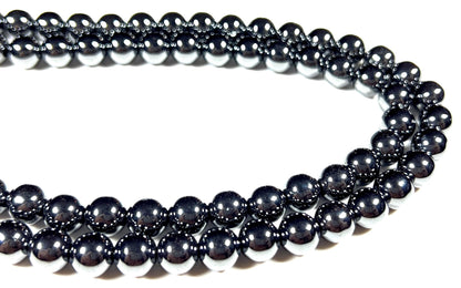 FEROX Hematite Mala Necklace | 108 Hand-Knotted 8mm Beads for Grounding, Protection & Root Chakra Healing | Confidence Crystal | Handmade in USA