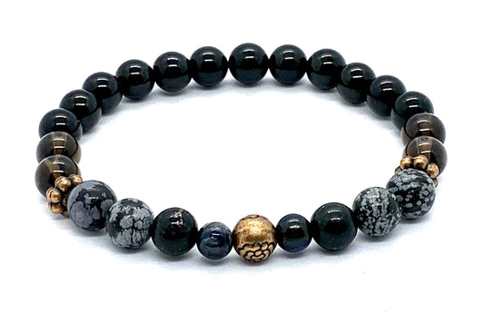 Pluto Retrograde Planet Protection Stretch Bracelet - Capricorn Birthstone - Saturn Astrological Sign - Root Chakra