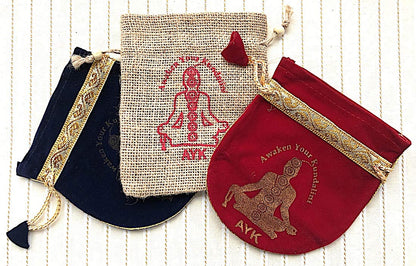 Vijayanti Vaijayanti mala beads necklace - Victory Mala 108 prayer beads for Laxmi Lakshmi Vishnu Krishna pooja puja - 5 mukhi (5 face) Rudraksha Rudraksh Guru bead - Awaken - w/Velvet Rosary pouch