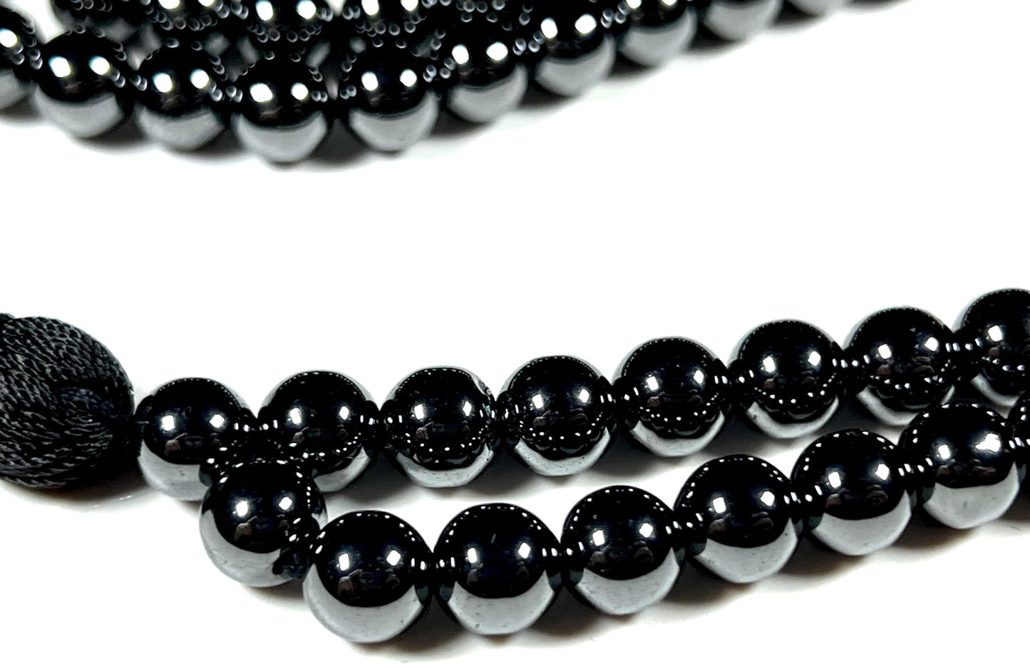 FEROX Hematite Mala Necklace | 108 Hand-Knotted 8mm Beads for Grounding, Protection & Root Chakra Healing | Confidence Crystal | Handmade in USA