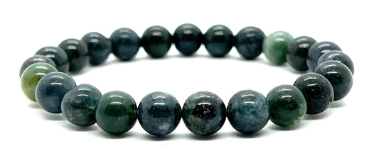 AWAKEN YOUR KUNDALINI Moss Agate Stretch Bracelet - Embrace Earth’s Vibrance - Virgo Birthstone - Heart Chakra