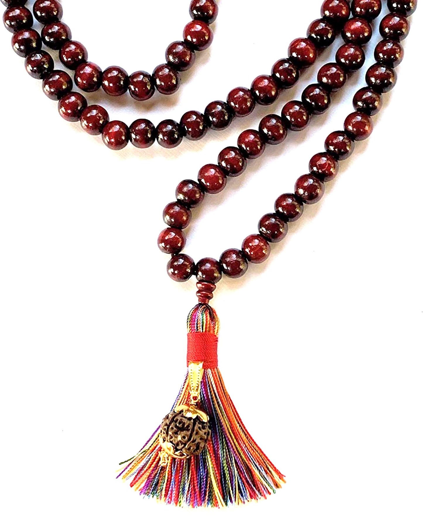 Rosewood Mala Beads Necklace with Rudraksha | ARANYA Collection