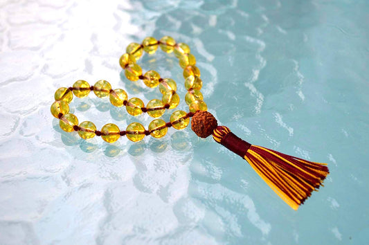 Citrine Pocket Mala | 27 Beads for Prosperity & Confidence | ANKURA Collection