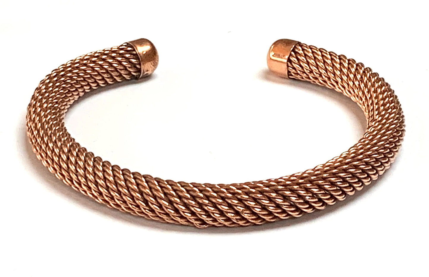 AWAKEN YOUR KUNDALINI Handmade Copper Astadhatu Cuff Bangle Bracelet - 8 mm Thick - Taurus Birthstone - Virgo Astrological Sign - Root Chakra Jewelry