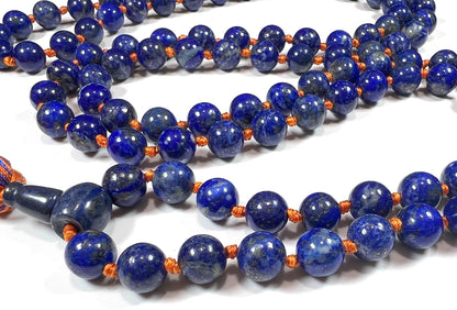 Unleash Your Inner Wisdom - Lapis Lazuli Mala Necklace (10mm 108 Beads, December Birthstone, Sagittarius Gemstone, Throat Chakra)