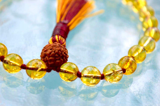 Citrine Pocket Mala | 27 Beads for Prosperity & Confidence | ANKURA Collection