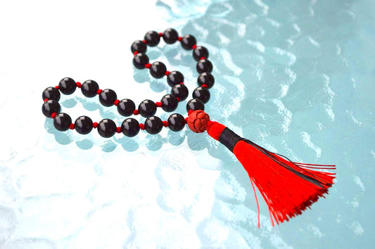 Black Tourmaline Pocket Mala | 27 Beads for Protection & Grounding | VESTA & ANKUR Collection