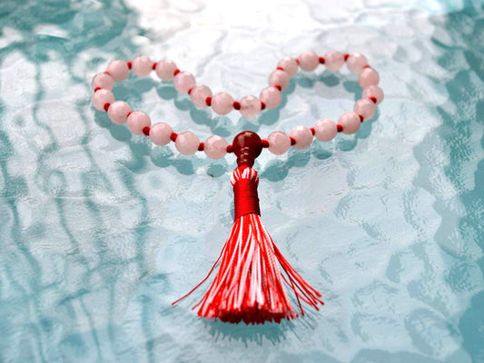 Pink Jade Pocket Mala | 27 Beads for Love & Emotional Balance | ANKURA Collection