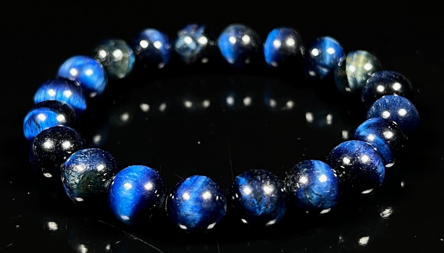 Tiger's Eye Stretch Bracelet – 10mm Mala Beads – Natural & Ethically Sourced – Solar Plexus Chakra & Birthstone Jewelry