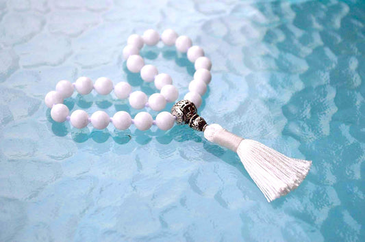 White Jade Pocket Mala | 27 Beads for Calm & Clarity | ANKURA Collection