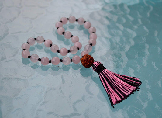 Rose Quartz Pocket Mala | 27 Beads for Love & Healing | ANKURA Collection