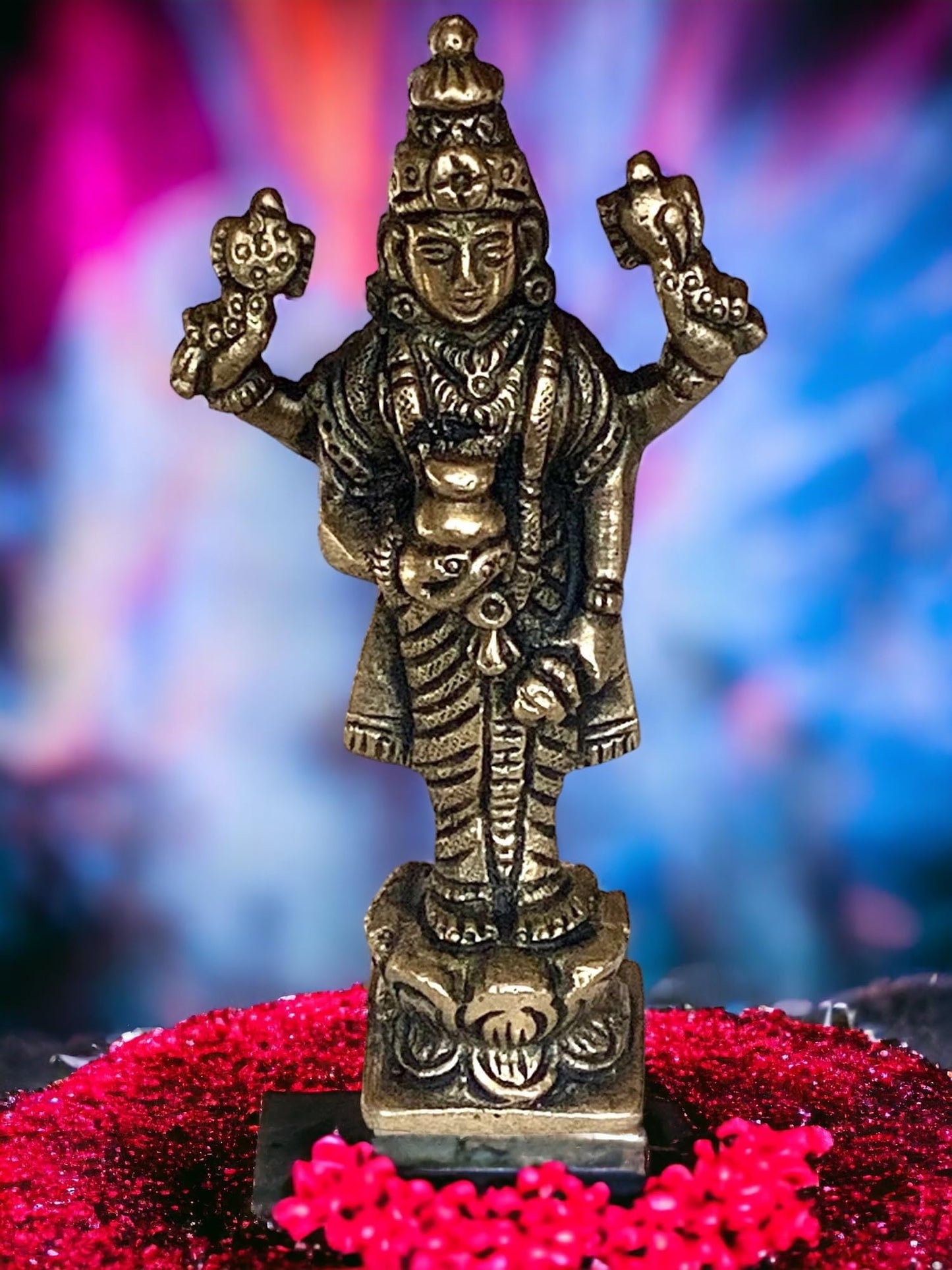Lord Dhanvantari, God of Medicine, Divine Physician Healer, Dhanvantri Murti Statue, Religious Gift, Spiritual Gift, Diwali Gift, For Office Desk, Pooja Ghar, Alter - Approx. 3.5 Inches