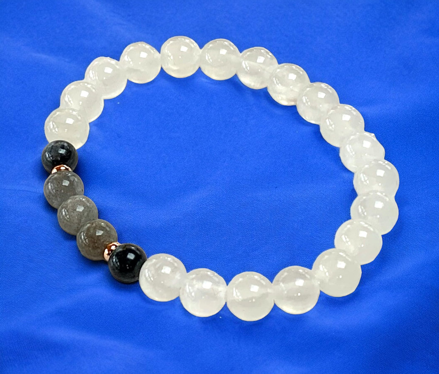 Blue Kyanite & Labradorite Stretch Bracelet for Crown Chakra | ALIGN Collection