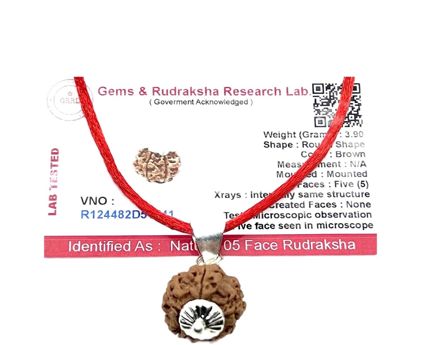 Embrace Balance & Clarity: Certified 5 Mukhi Rudraksha Pendant Necklace - Taurus & Libra Birthstone - Throat Chakra Alignment