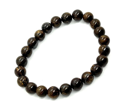 AWAKEN YOUR KUNDALINI Grounding Elegance Bronzite Stretch Bracelet, 8mm Beads, Birthstone for Leo, Root Chakra